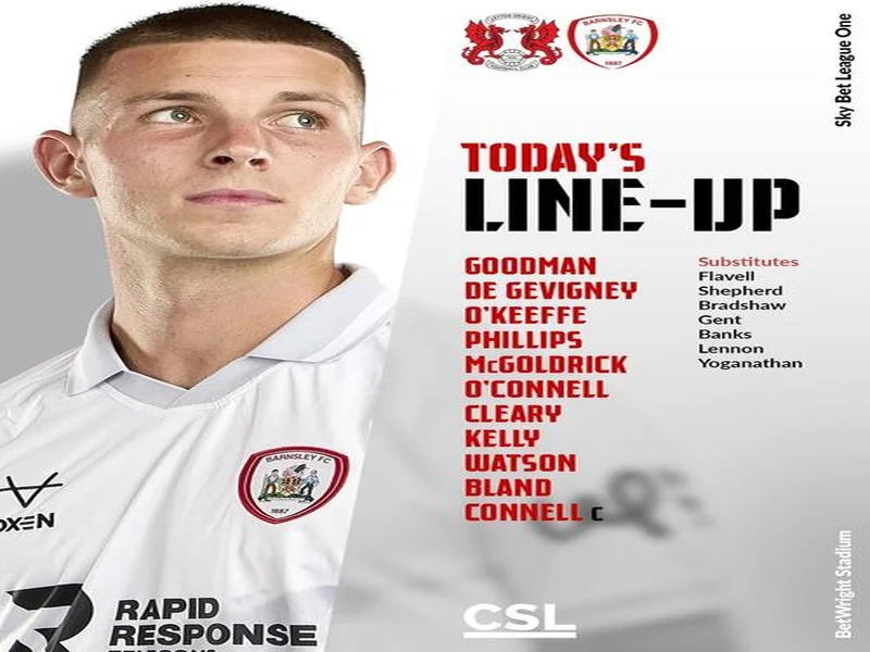 巴恩斯利本轮英甲首发名单公布，徐彬未进入大名单